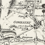 Baugh map of Shropshire Section including Oswestry and Ellesmere 1811
