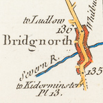 Antique Road Map, London to Shrewsbury